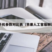 苹果手机参数对比表（苹果人工客服聊天入口）